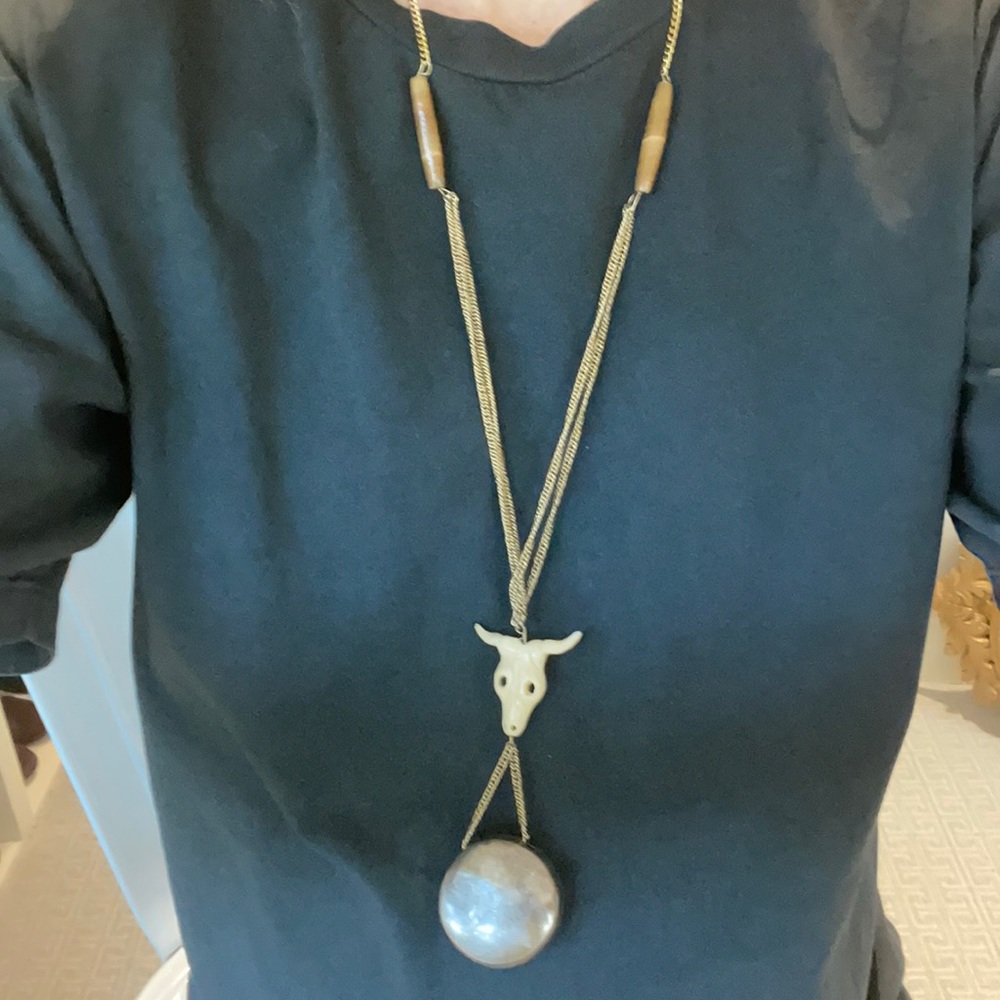 Vintage Western Longhorn pendant necklace